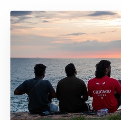 Young people looking towards the future